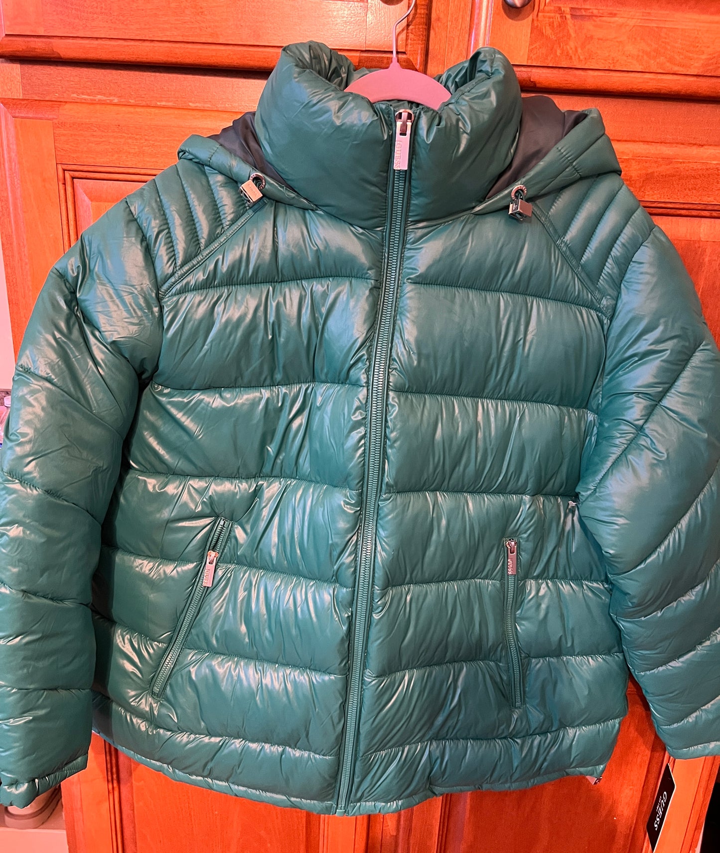 Green Guess Puffer Jacket