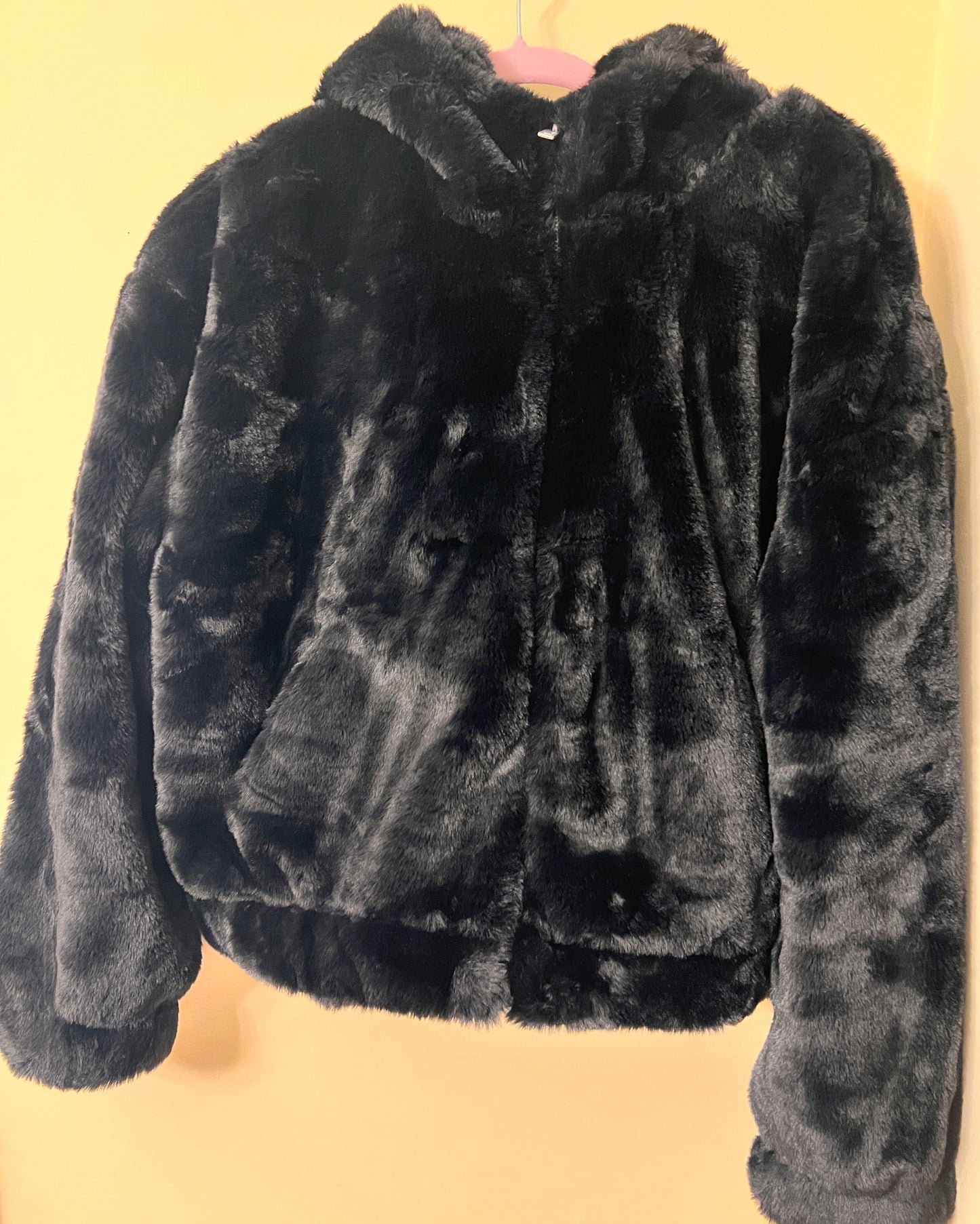 Black Ugg Faux Fur Coat