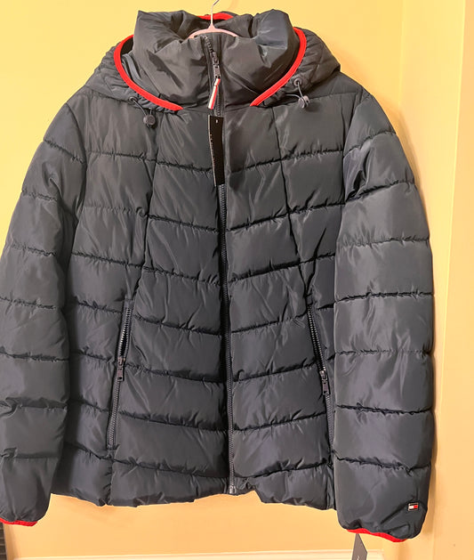 Navy Tommy Hilfiger Puffer Coat