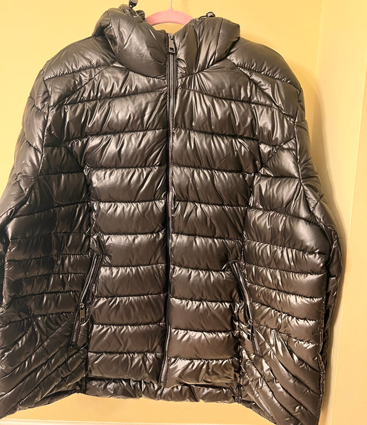 Black Guess Short Puffer Coat